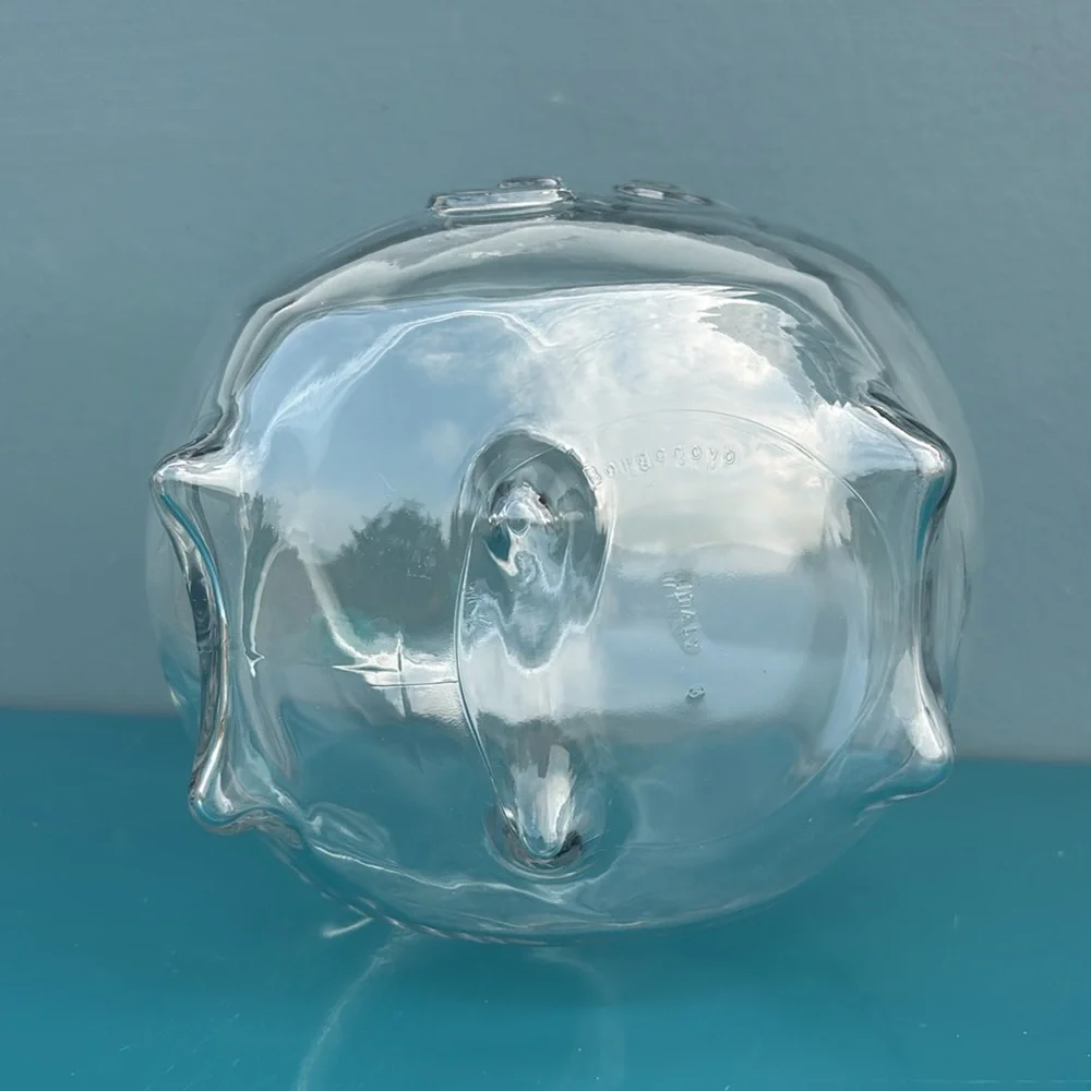 Vintage Borgonovo Italy Glass Happy Face Cookie Jar